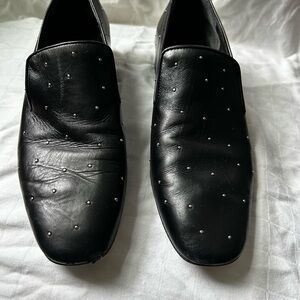 Rag & Bone Black Studded Leather Loafers